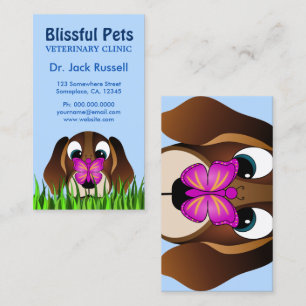 Niedlicher Beagle Welpenhund und Schmetterling Tie Visitenkarte