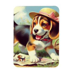 Niedlicher Beagle Welpenmalerei Magnet