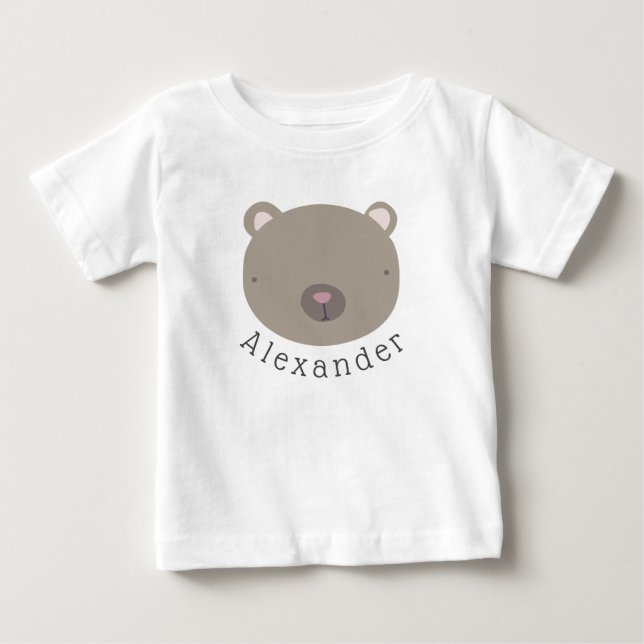 Niedlicher Bear Baby T - Shirt mit individuellem N (Vorderseite)