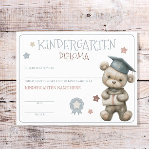 Niedlicher Bear Kindergarten Diplom