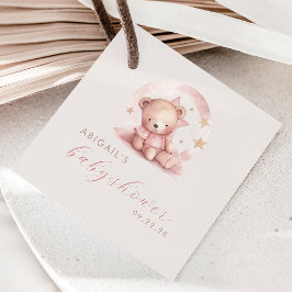 Niedlicher Bear Pink Girl Babydusche Geschenkanhänger