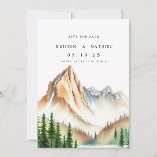 Niedlicher bearbeitbarer Berg Save The Date