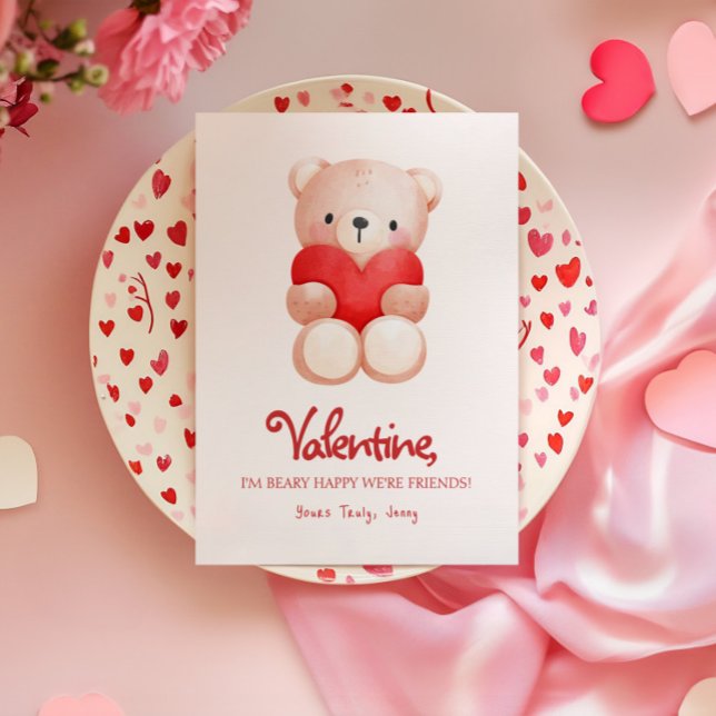 Niedlicher Beary Happy Valentine Day Gruß Karte (Von Creator hochgeladen)