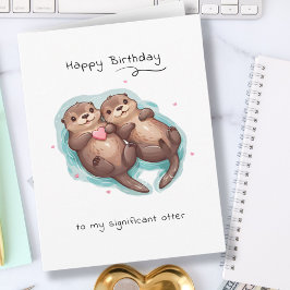 Niedlicher bedeutender Otter Sea Animal Punny zum  Karte