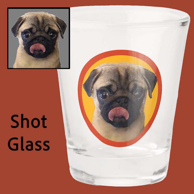 Niedlicher Begleiter Mops Hund Lover Foto Kleine G Schnapsglas (Von Creator hochgeladen)