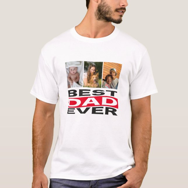 Niedlicher, benutzerdefinierter bester Vater je 3  T-Shirt (Vorderseite)