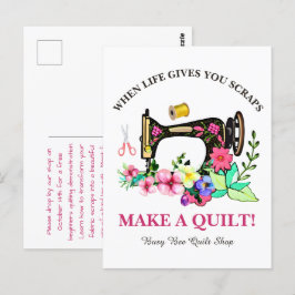 Niedlicher, benutzerdefinierter Quiltshop Postkarte