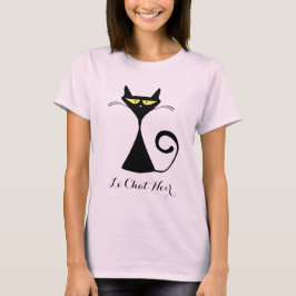 Niedlicher, benutzerdefinierter Text/Farbe Le Chat T-Shirt