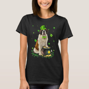 Niedlicher Bernard Dog Lover St Patricks Day Kleeb T-Shirt