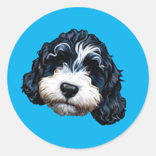 Niedlicher Bernedoodle Classic Round Sticker