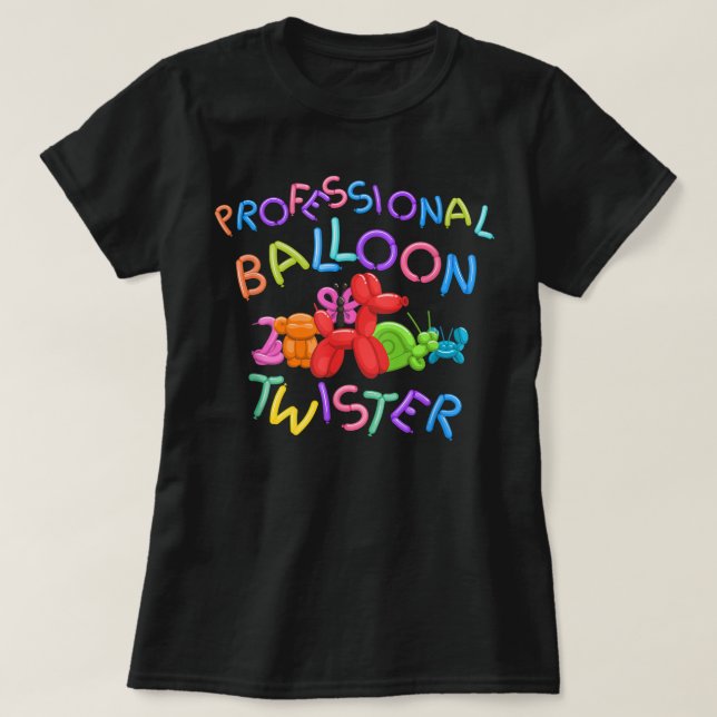 Niedlicher Beruflicher Ballon Animal Twister Party T-Shirt (Design vorne)