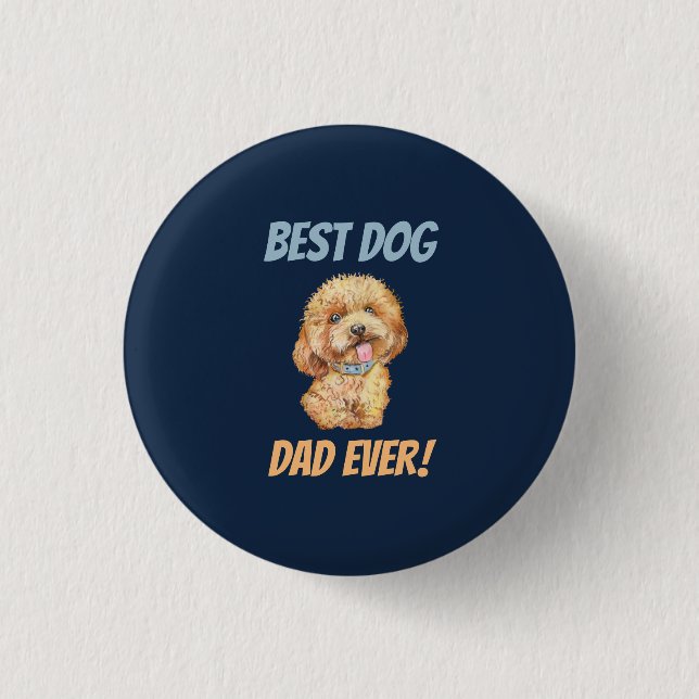 Niedlicher bester Hunde-Vater je Button (Vorderseite)