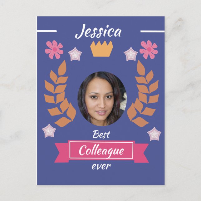 niedlicher bester Kollege je bester Mitarbeiter -  Postkarte (Vorderseite)