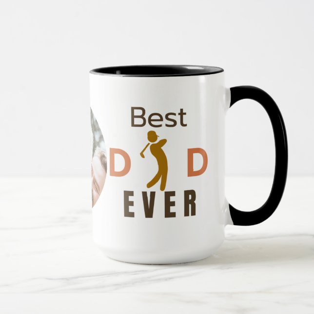 Niedlicher bester Vater je Golfer Fathon Foto Tasse (Rechts)