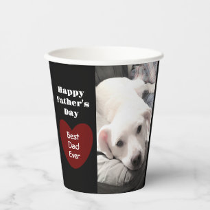 Niedlicher bester Vater je Welpe Hund Red Hearts e Pappbecher