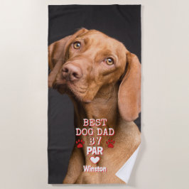 Niedlicher bester Vater Par Dog Foto Strandtuch