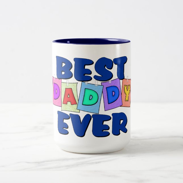 Niedlicher bester Vati ÜBERHAUPT Zweifarbige Tasse (Mittel)