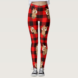 Niedlicher Biber auf Flannel Leggings