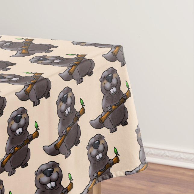 niedlicher Biber-Cartoon Tischdecke (Beispiel)