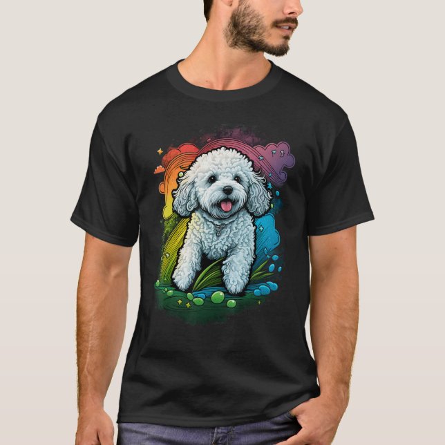 Niedlicher Bichon Frise Hund auf Bichon Frise Love T-Shirt (Vorderseite)