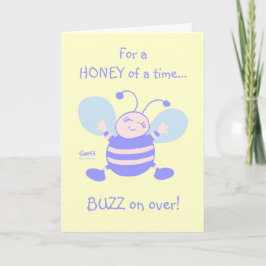 Niedlicher BienenCartoon Cudly Baby First Birthday Einladung