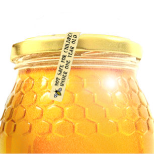 Niedlicher Bienenkorb-Säugling Warnhinweis für das Etiketten