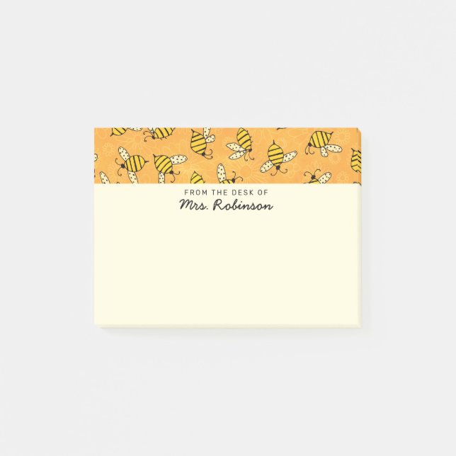Niedlicher Bienenlehrer von der Rezeption (4x3) Post-it Klebezettel (Vorderseite)