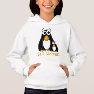 Niedlicher Big Sister Pinguin Sibling Cartoon Hoodie
