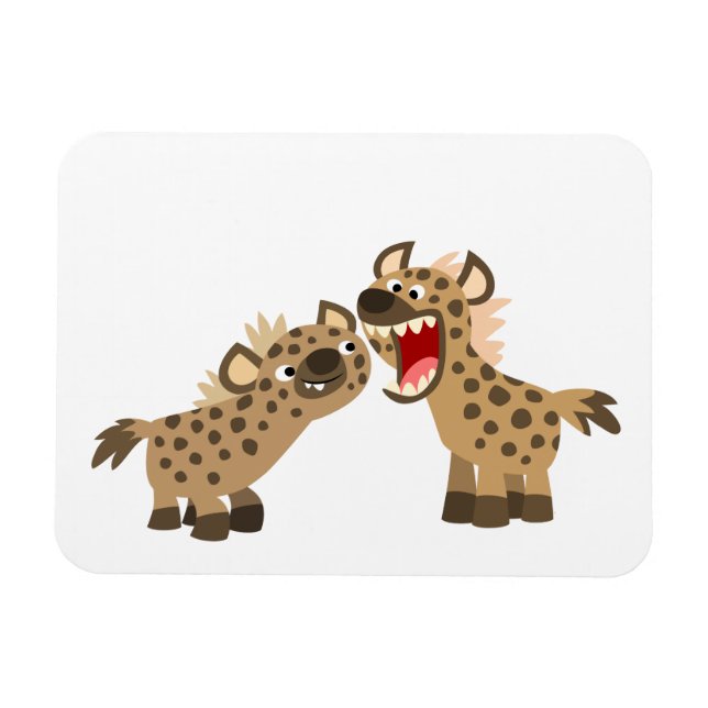 Niedlicher Big Teethed Cartoon Hyenas Flexible Mag Magnet (Horizontal)