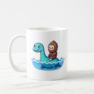 Niedlicher Bigfoot mit Niedlichem Loch Ness Kaffeetasse