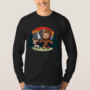 Niedlicher Bigfoot Walking Niedlich Chihuahua T-Shirt
