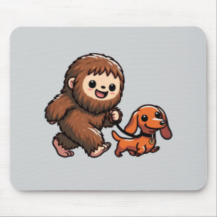 Niedlicher Bigfoot Wandern Niedliche Dackel Mousepad
