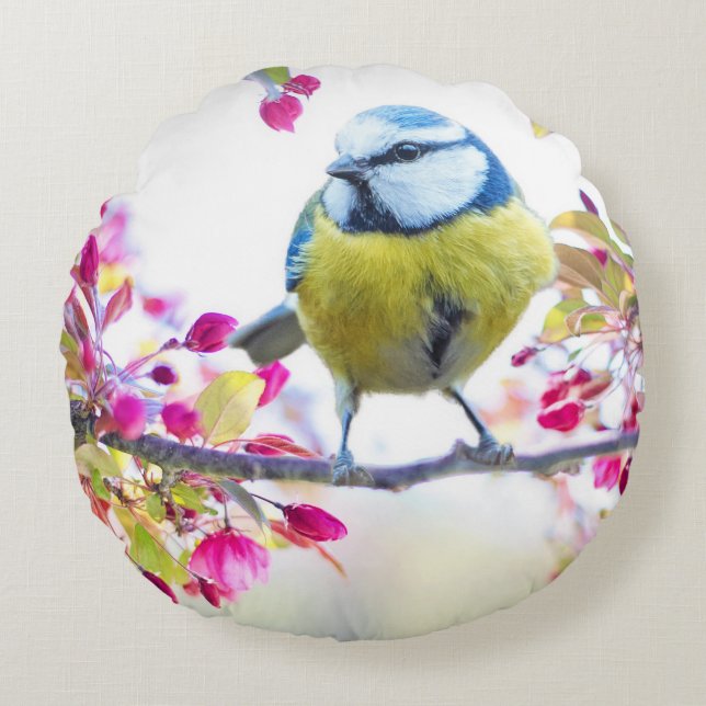 Niedlicher Bird Rundes Kissen (Vorderseite)