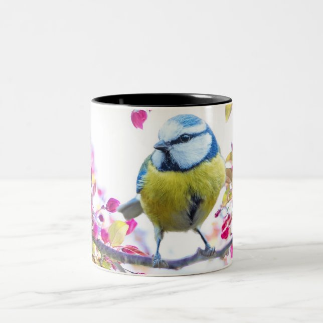 Niedlicher Bird Zweifarbige Tasse (Mittel)