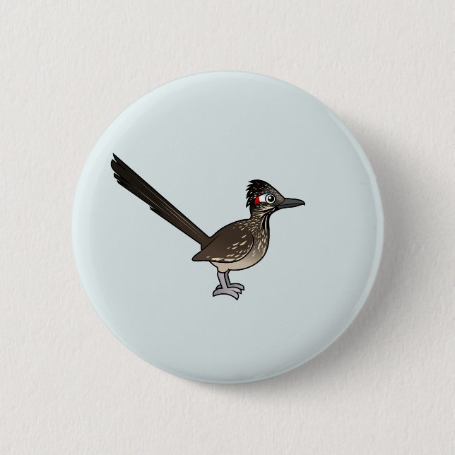 Niedlicher Birdorable Roadrunner Button (Vorderseite)