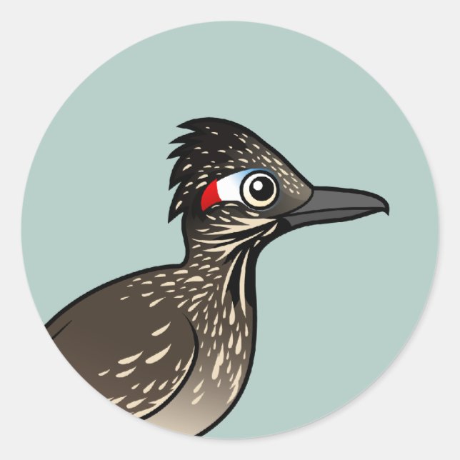 Niedlicher Birdorable Roadrunner Runder Aufkleber (Vorderseite)