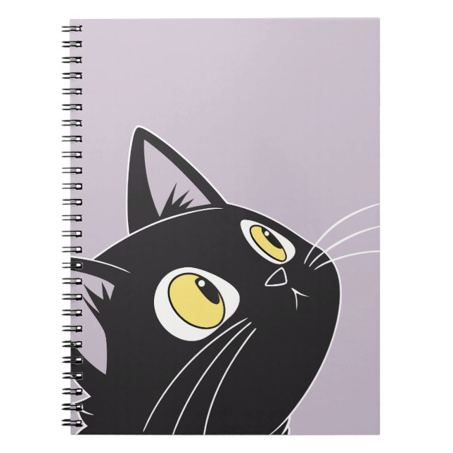 Niedlicher Black Cat Cartoon - Kinder-Notebook Notizblock (Vorderseite)