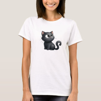 Niedlicher Black Cat T - Shirt