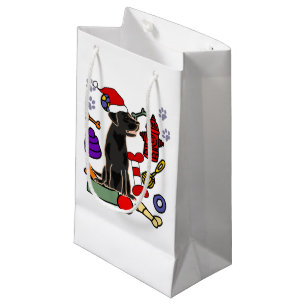 Niedlicher Black Lab Hund und Spielzeug Weihnachte Kleine Geschenktüte
