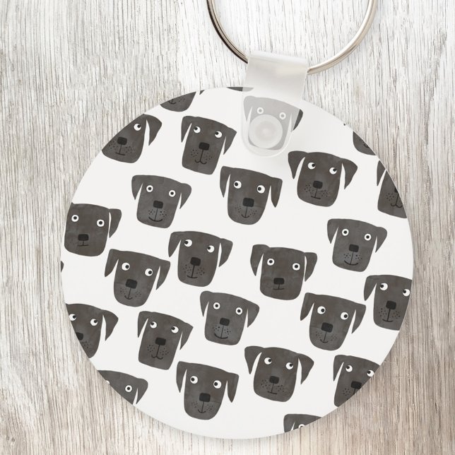 Niedlicher Black Labrador Retriever Hund Schlüssel Schlüsselanhänger (Black Labrador Retriever Dog fun aluminium keyring keychain)