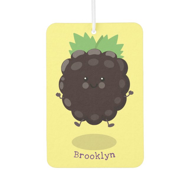 Niedlicher BlackBerry lila Cartoon Autolufterfrischer (Vorderseite)