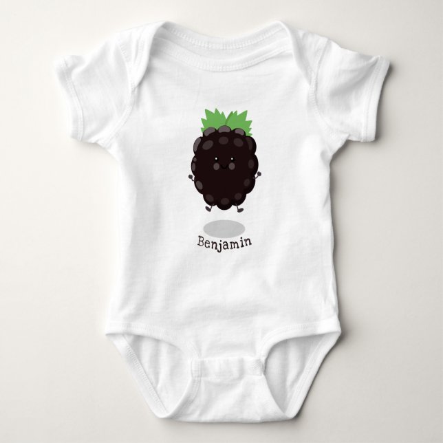 Niedlicher BlackBerry lila Cartoon Baby Strampler (Vorderseite)