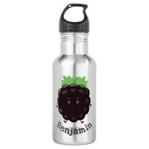 Niedlicher BlackBerry lila Cartoon Edelstahlflasche