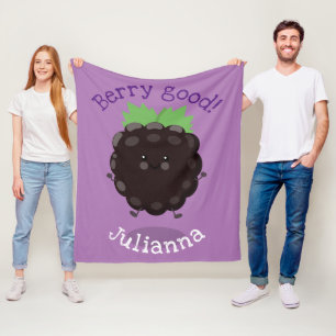 Niedlicher BlackBerry lila Cartoon Fleecedecke