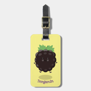 Niedlicher BlackBerry lila Cartoon Gepäckanhänger