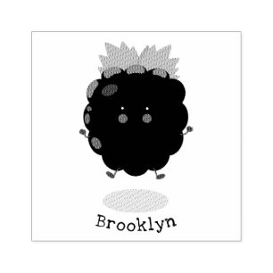 Niedlicher BlackBerry lila Cartoon Gummistempel