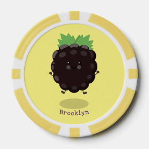 Niedlicher BlackBerry lila Cartoon Pokerchips