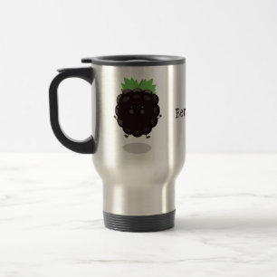 Niedlicher BlackBerry lila Cartoon Reisebecher