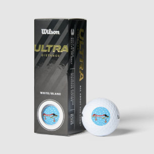 Niedlicher Blackbird und Kardinal auf Zweigniederl Golfball
