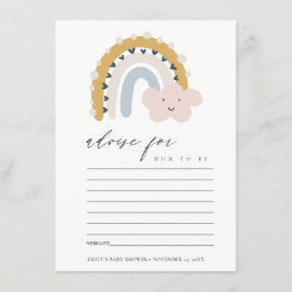 NIEDLICHER BLAU-BLAU-KLOUD RAINBOW-RAT BABY SHOWER BEGLEITKARTE